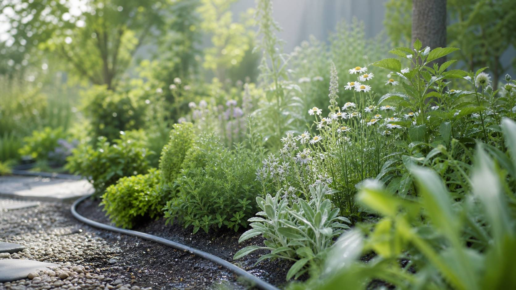 Plantes et fleurs du jardin bénéficiant d'un arrosage optimisé