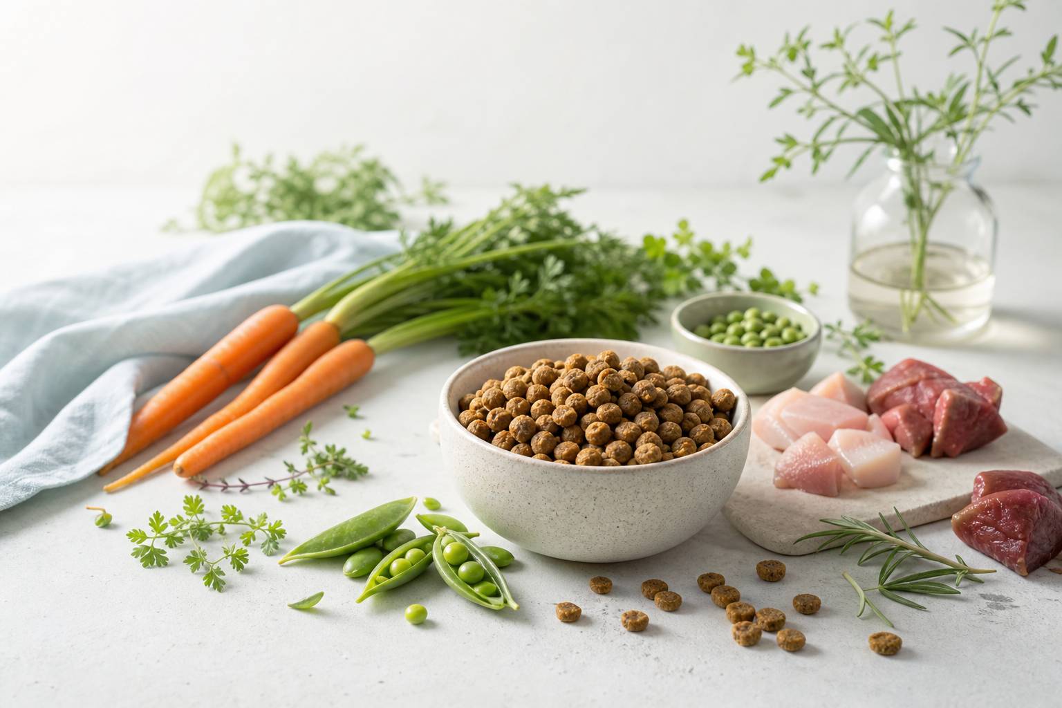 Sélection de croquettes pour chien avec ingrédients naturels