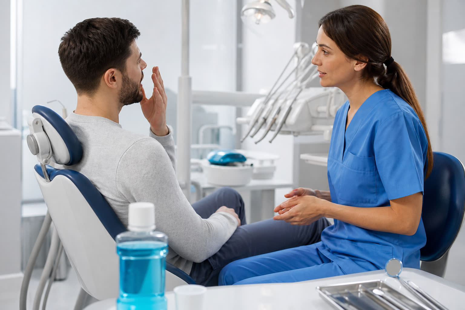 Consultation dentaire pour mauvaise haleine en clinique