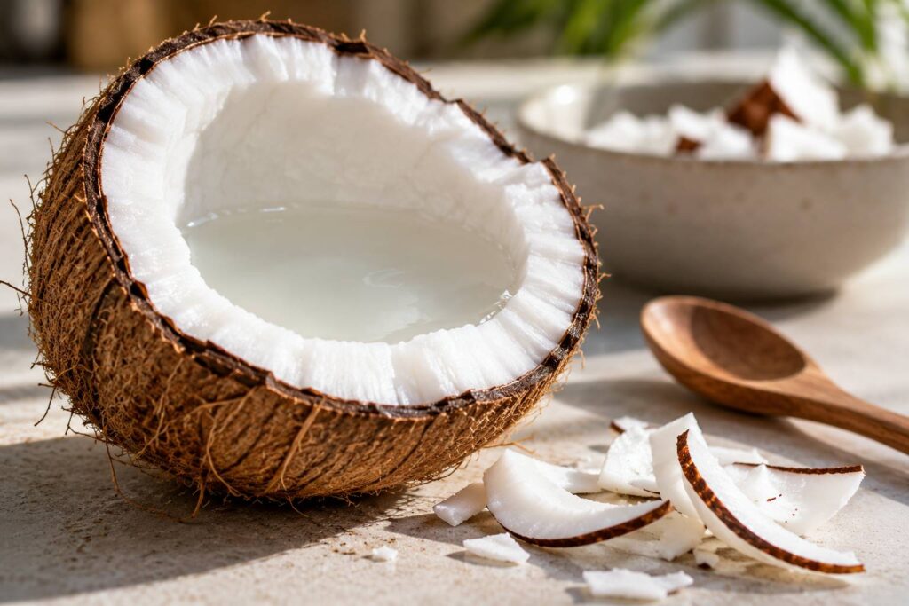 Illustration de détail sur le sujet : Noix de coco : un allié naturel pour faciliter votre transit intestinal !
